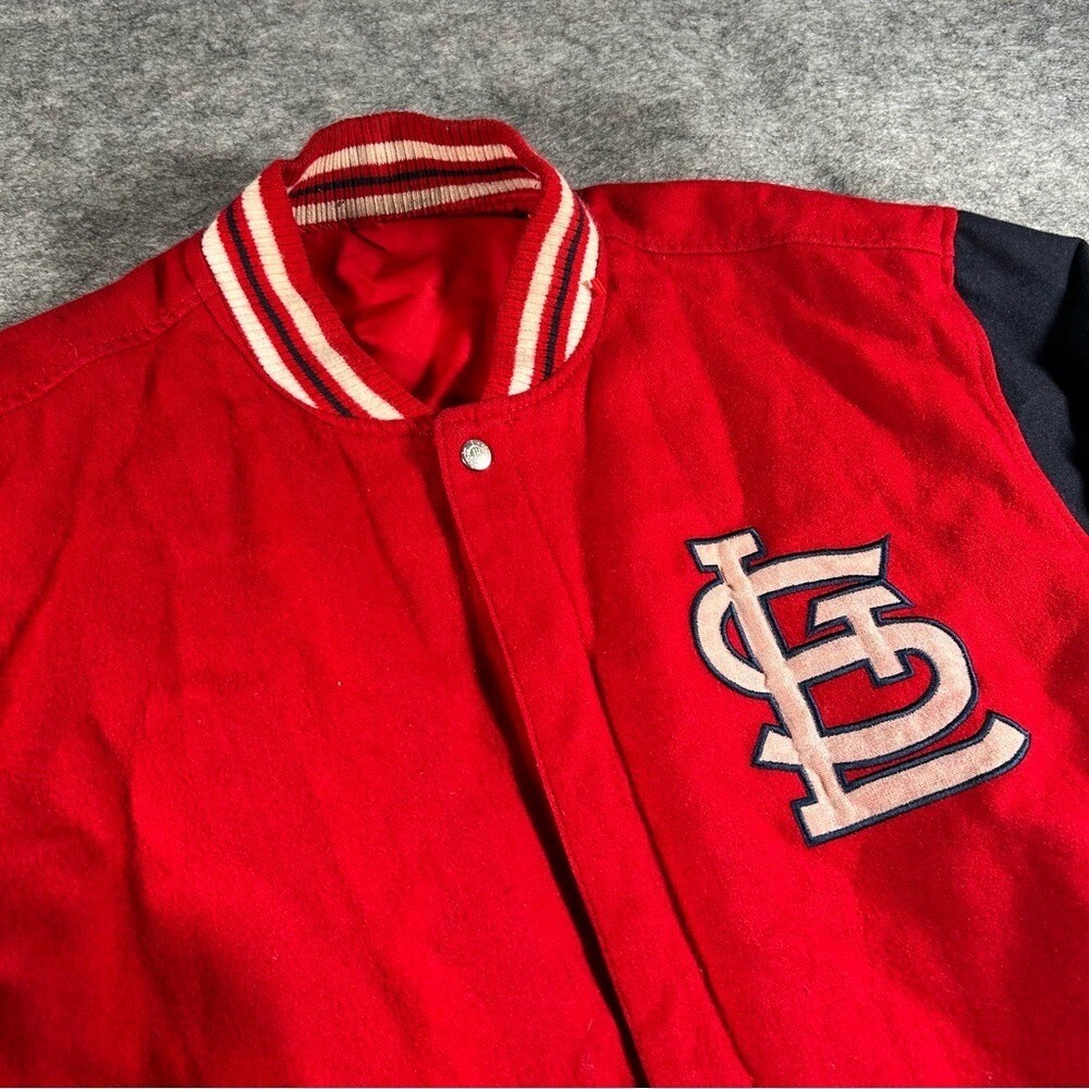 VTG St Louis Cardinals Jacket Mens XL Red Wool Bomber Reversible Jeff Hamilton - Picture 4 of 13